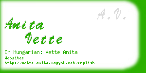 anita vette business card